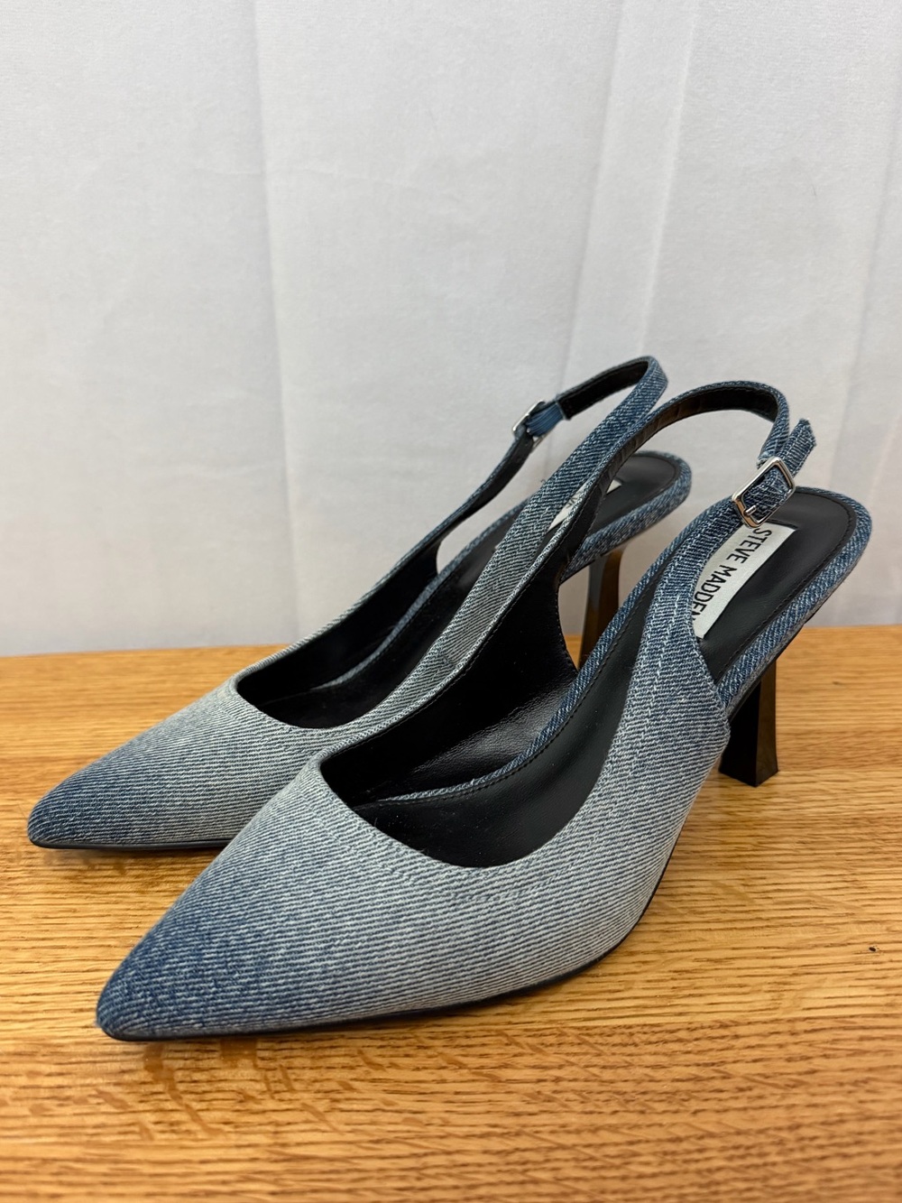 Steve Madden Norah Denim Pointed Toe Slingback Pumps Womens Size 8